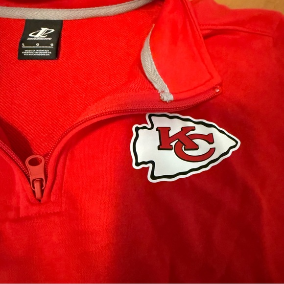 Logo Athletic Women's Kansas City Chiefs Quarter Zip Pullover Jacket Red L NFL - Picture 8 of 14